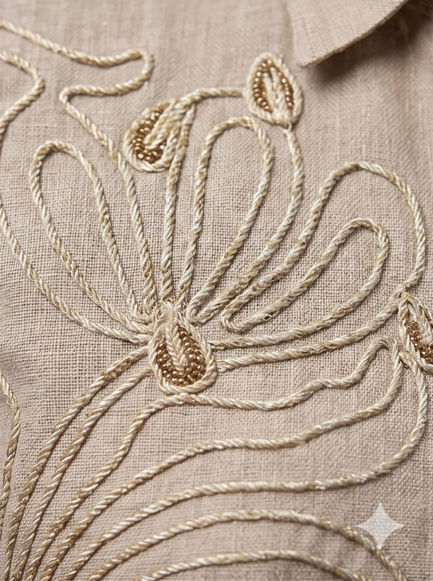 Coco Hand Embroidery Jute Co-ord Set