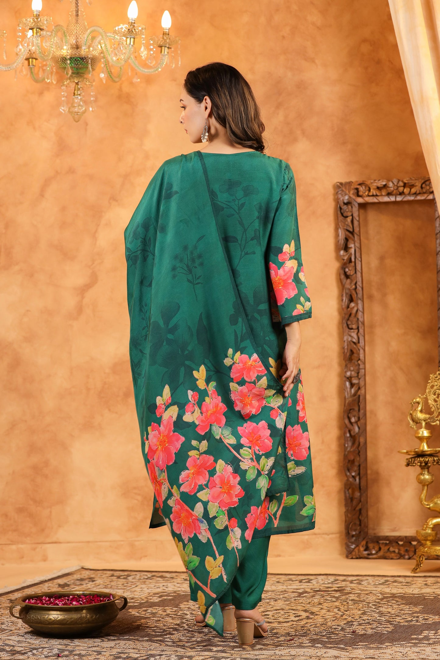 Rama Green Muslin Suit Set