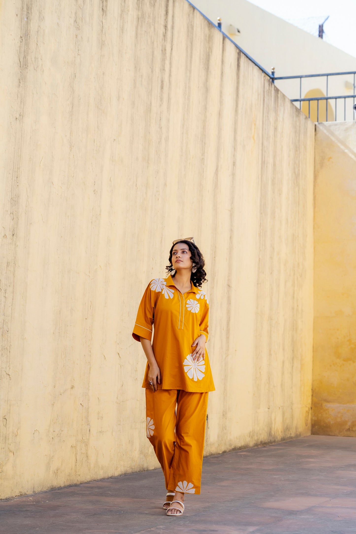 Mustard Plum Embroidered Co-ord Set