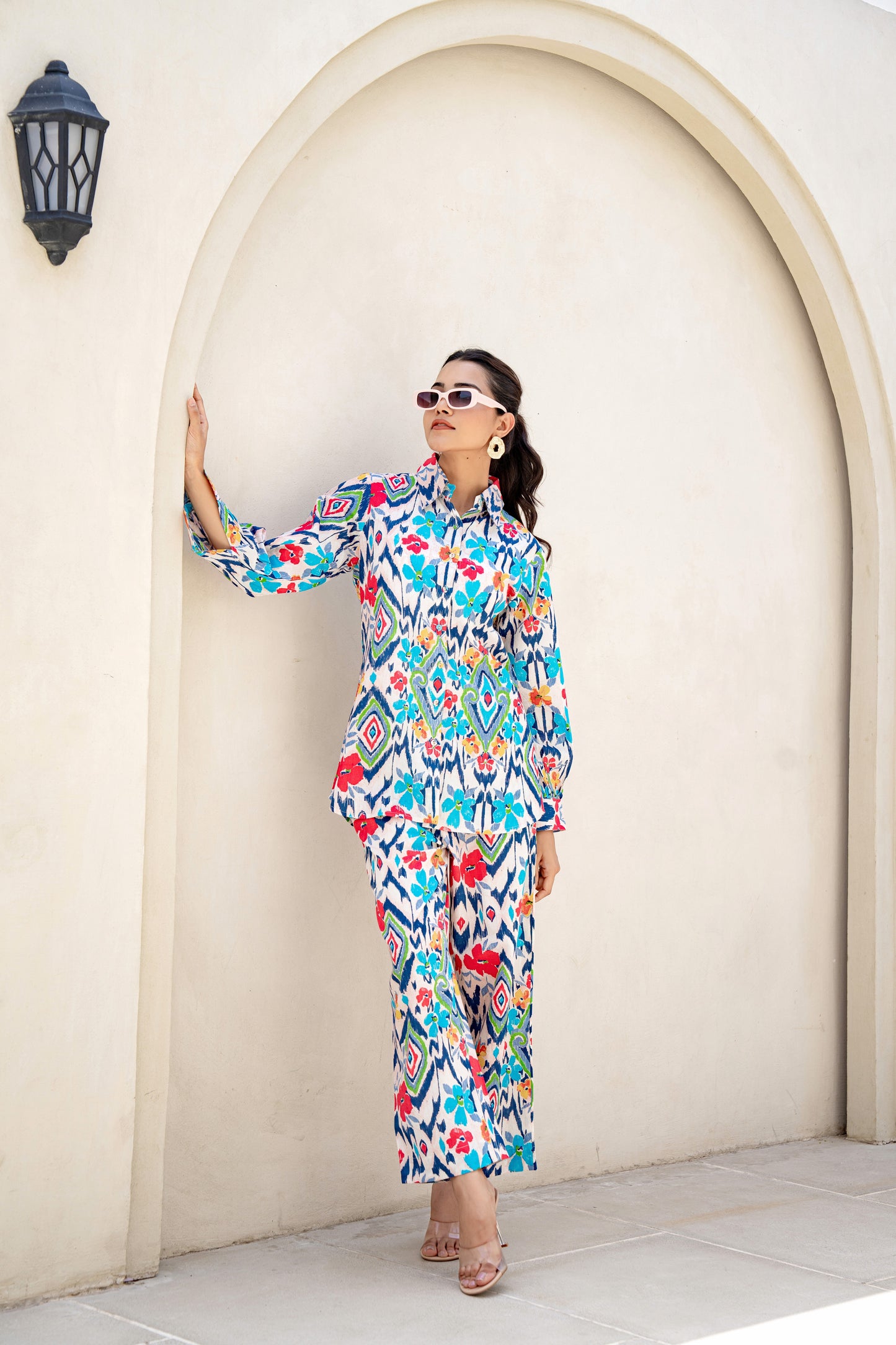 Multicolor Ikkat Print Co-ord Set