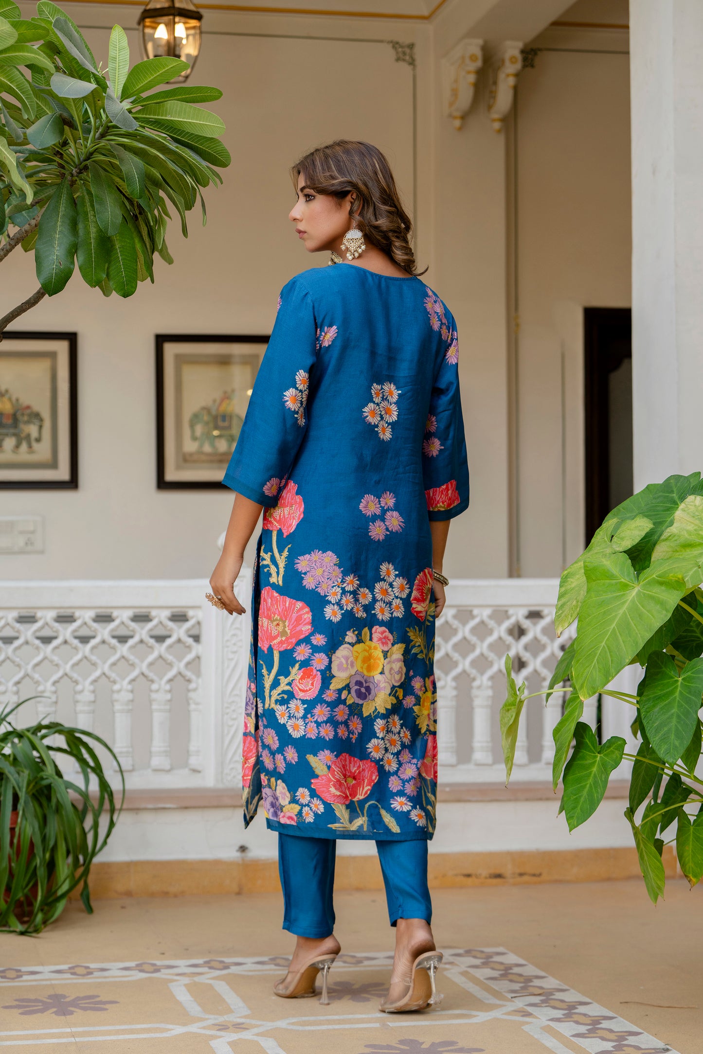 Blue Muslin Suit Set