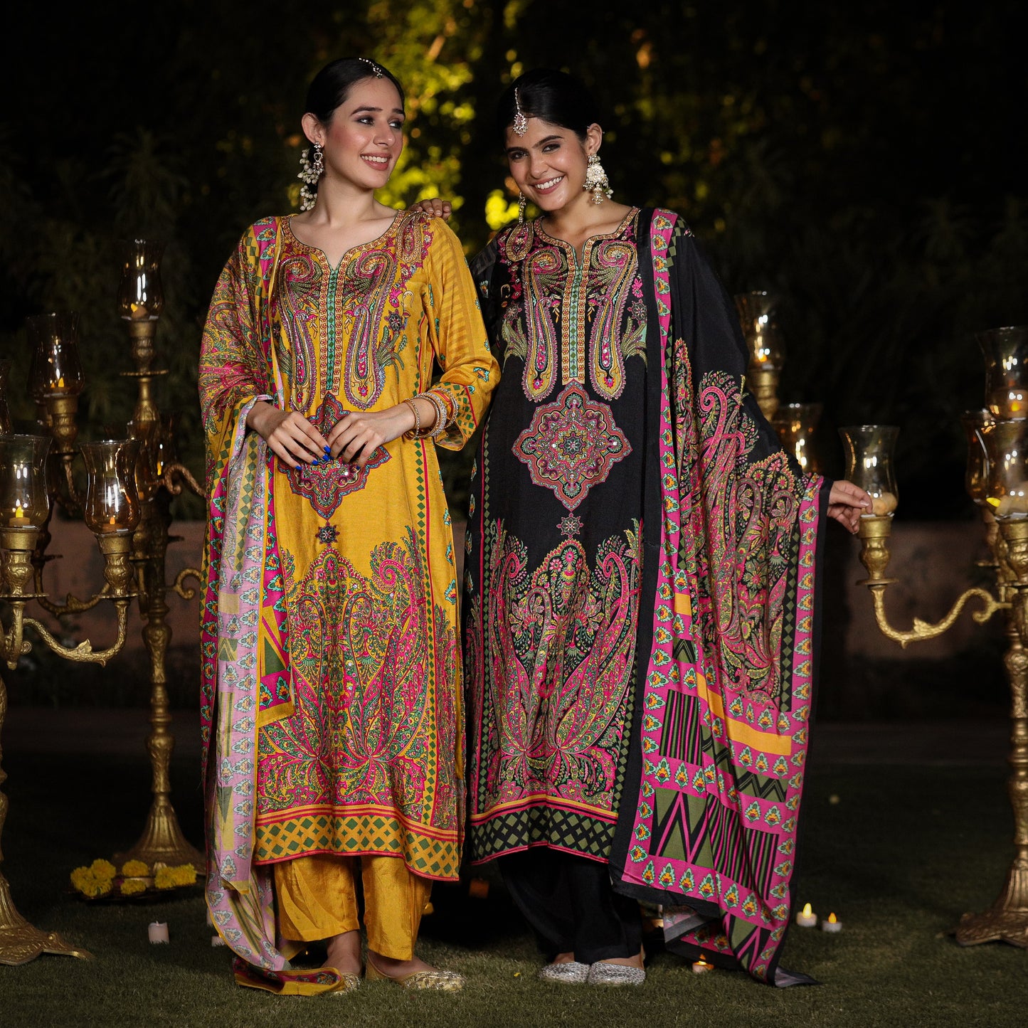 Black Pakistani Muslin Suit Set
