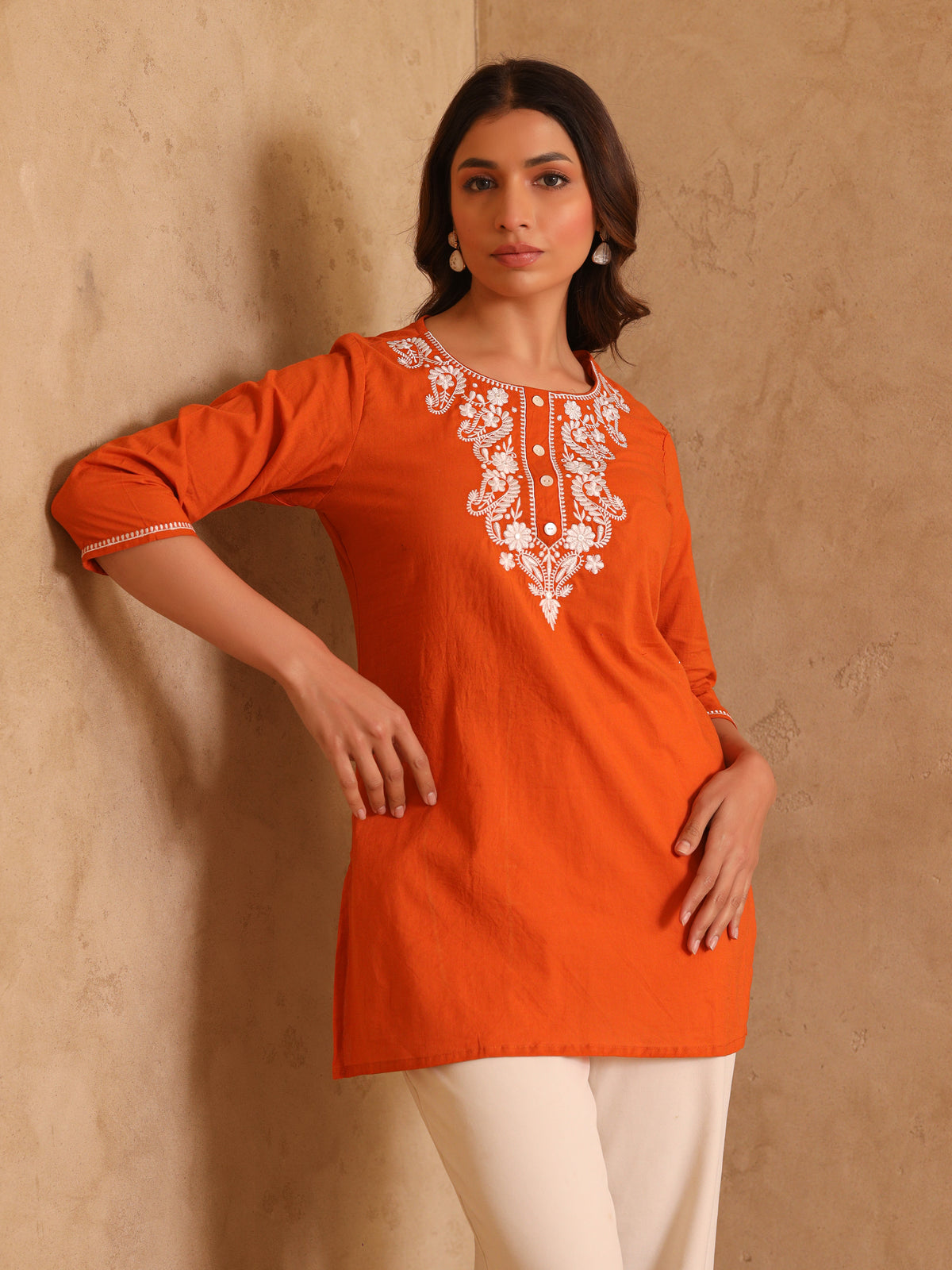 Noor Pure Cotton Embroidered Cotton Top