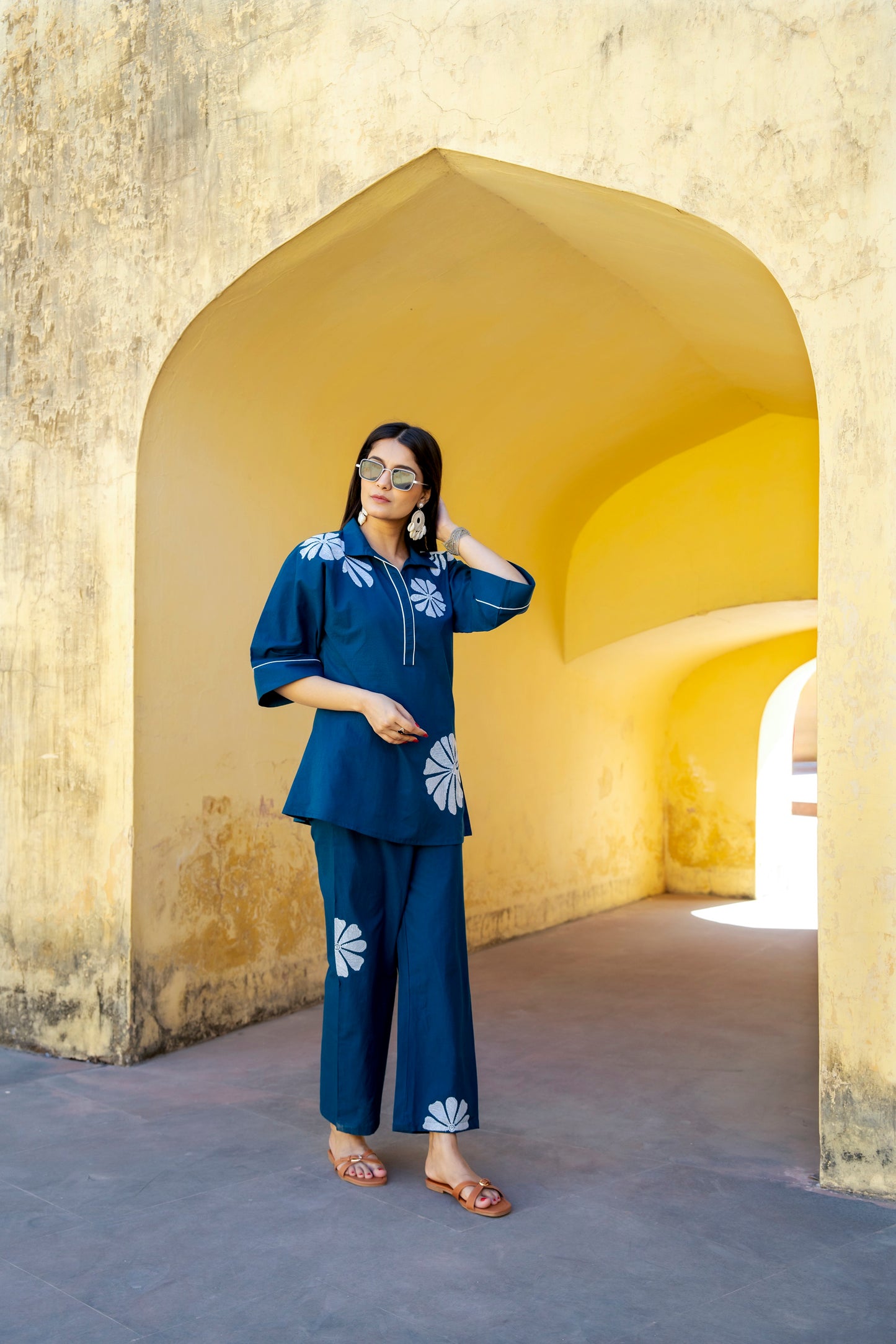 Blue Plum Embroidered Co-ord Set