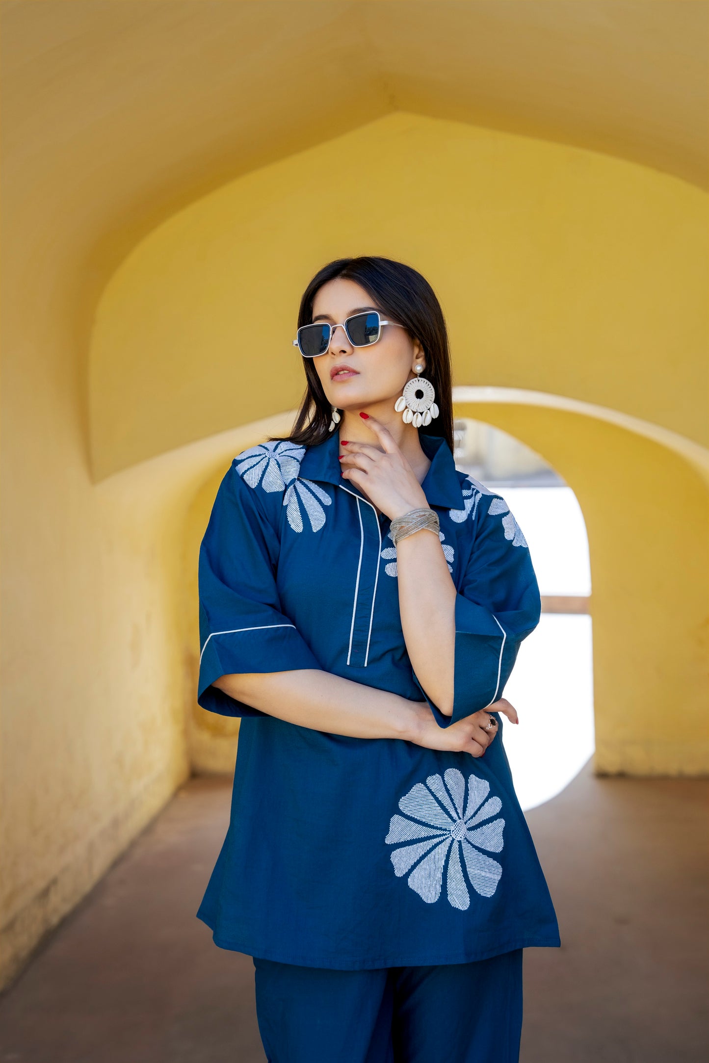 Blue Plum Embroidered Co-ord Set