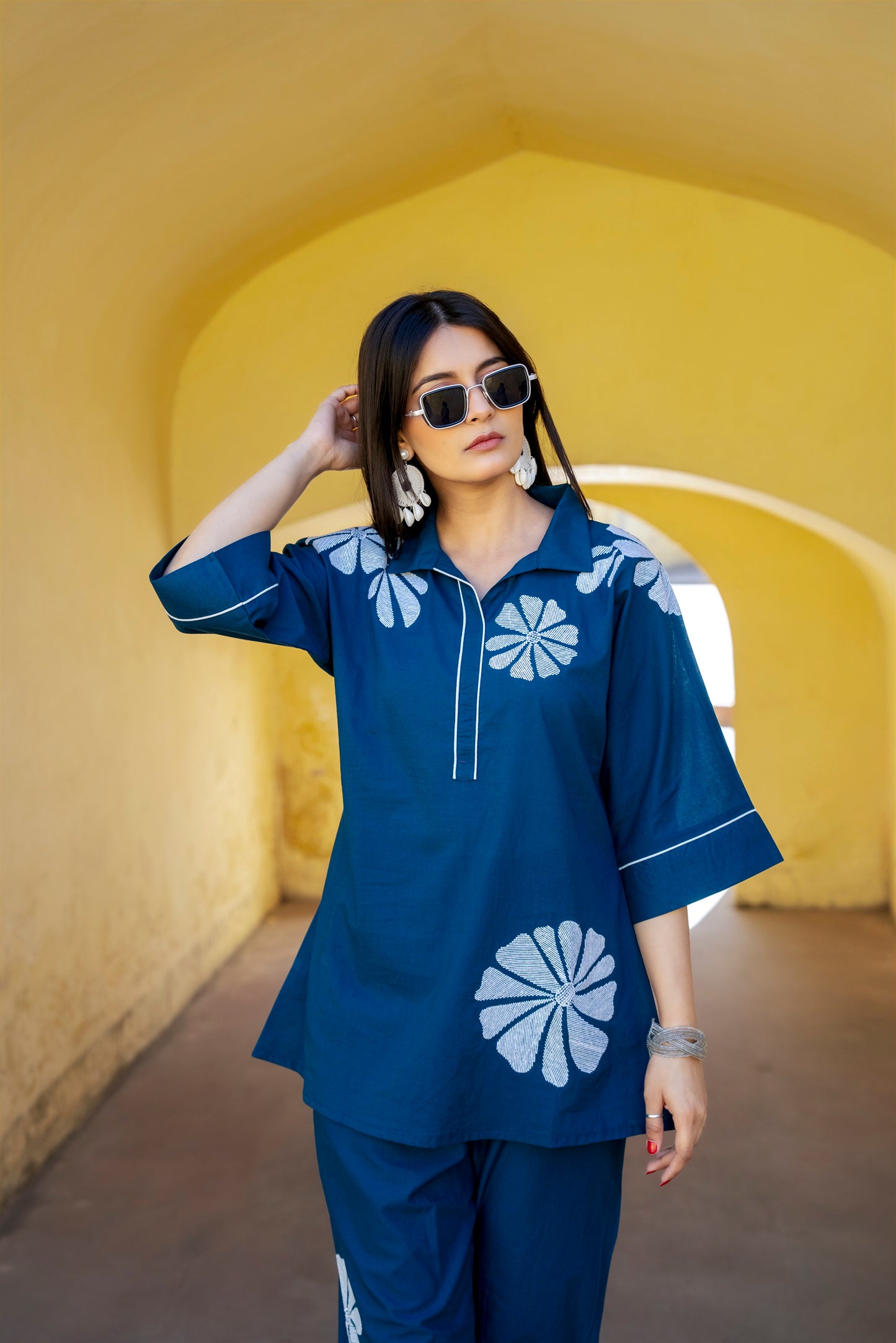 Blue Plum Embroidered Co-ord Set