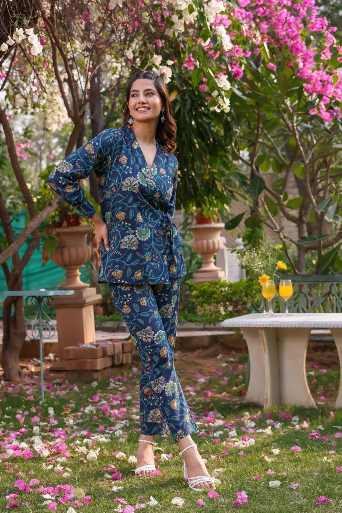 Teal Blue Blazer Co-ord Set