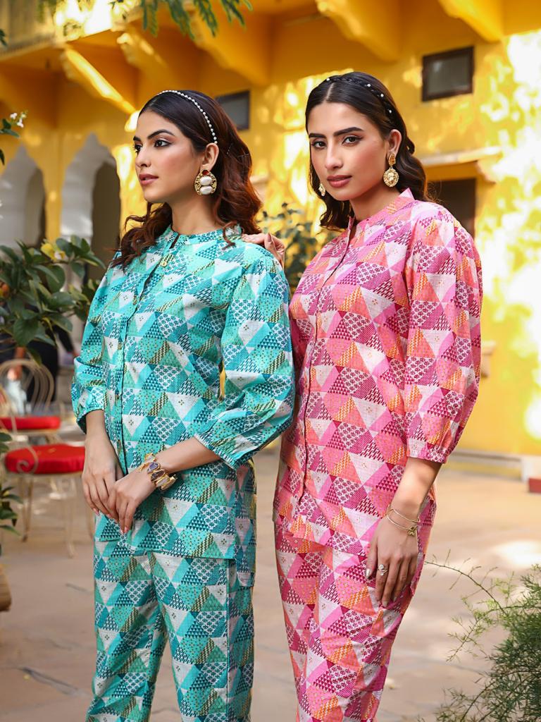 Green Abstract Co-ord Set