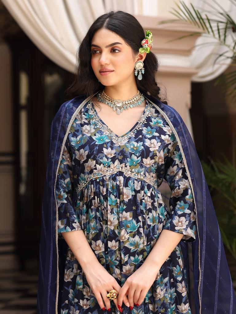 Blue kalidar Suit set
