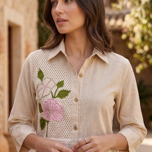 Terra Handloom Cotton Applique Co-Ord Set