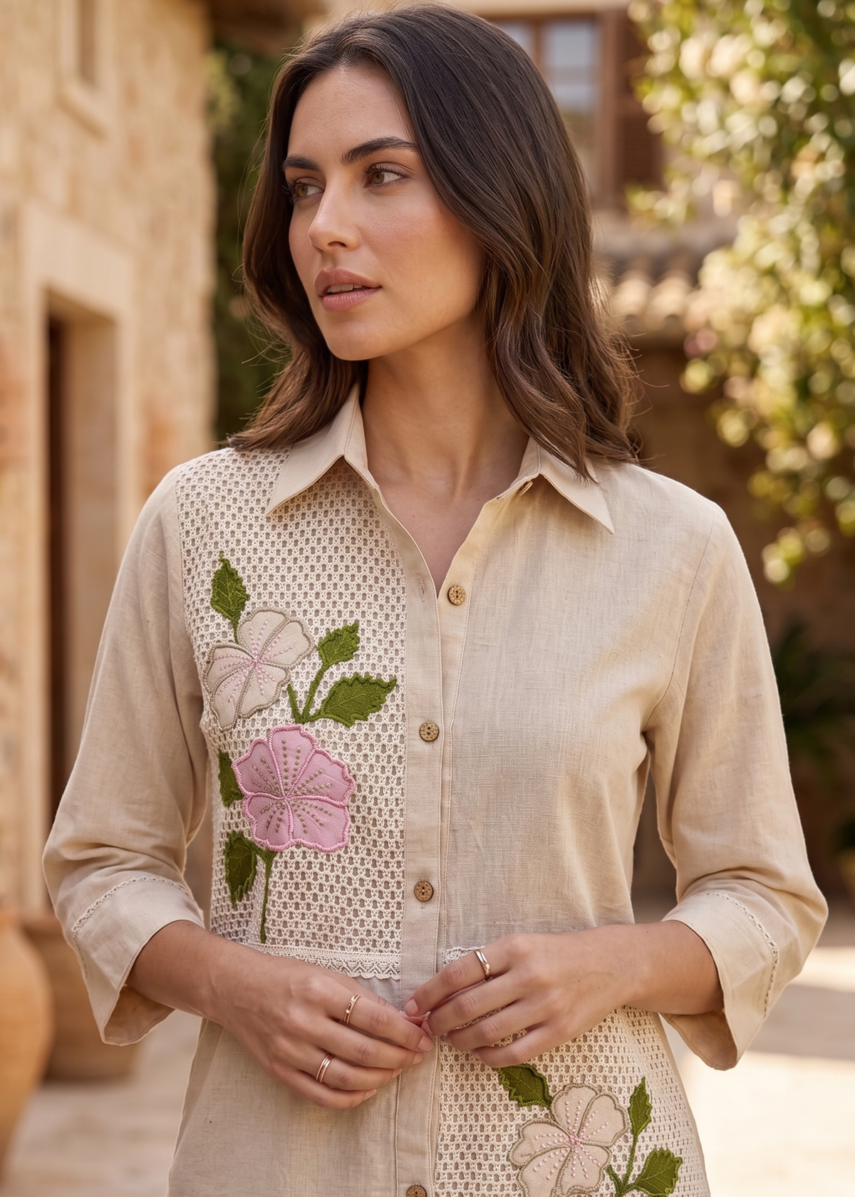 Terra Handloom Cotton Applique Co-Ord Set