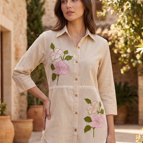 Terra Handloom Cotton Applique Co-Ord Set
