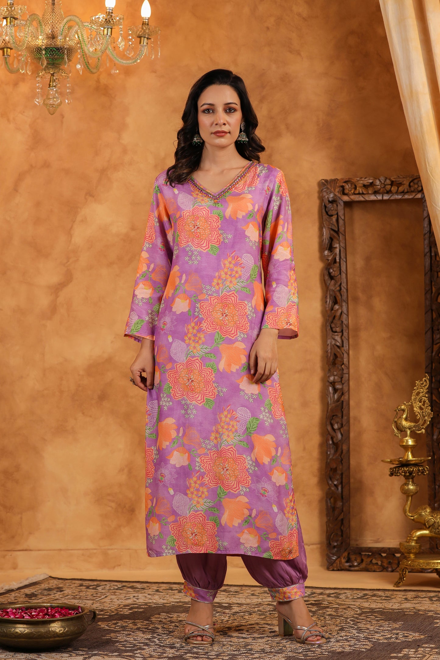 Lilac Muslin Suit Set