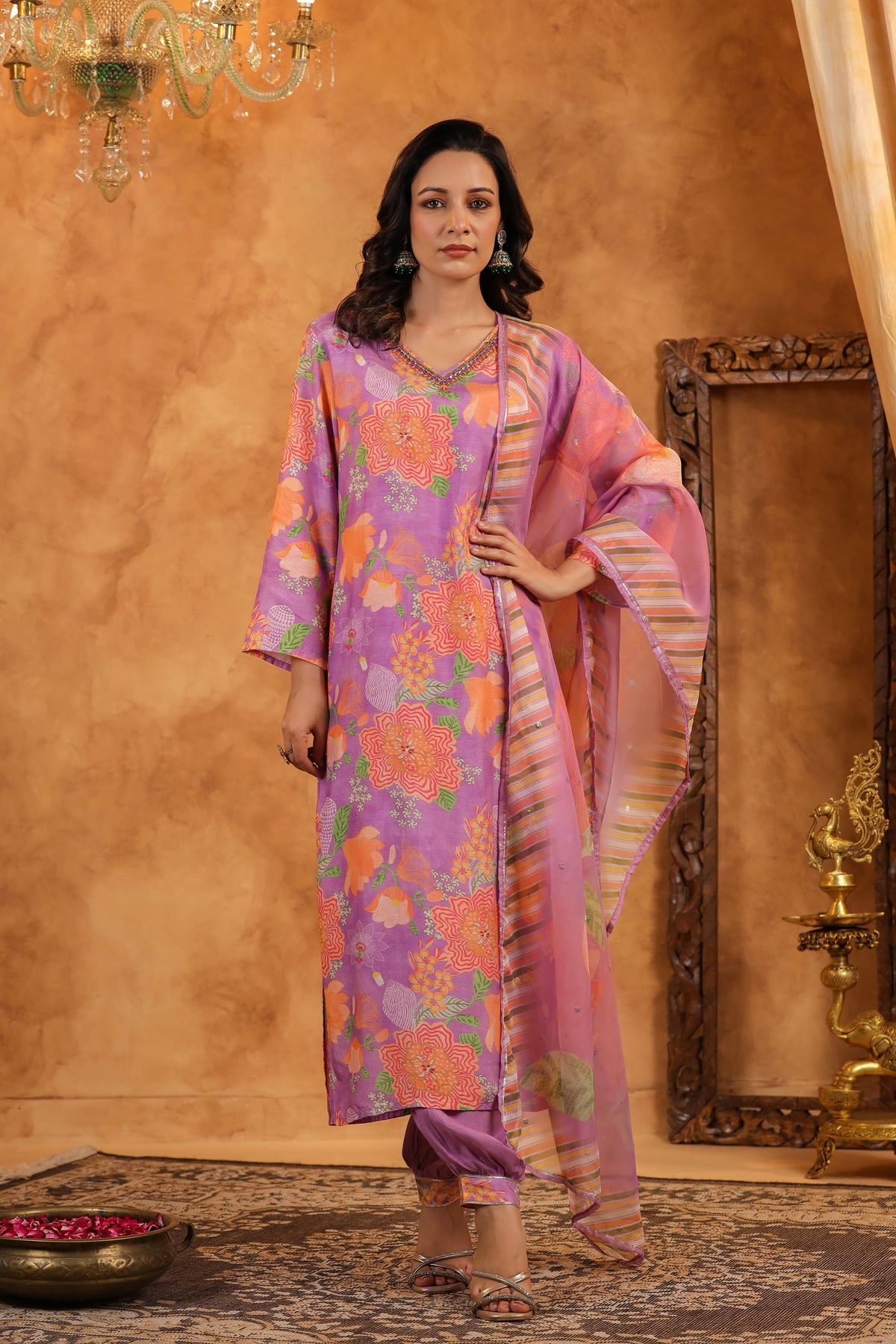 Lilac Muslin Suit Set