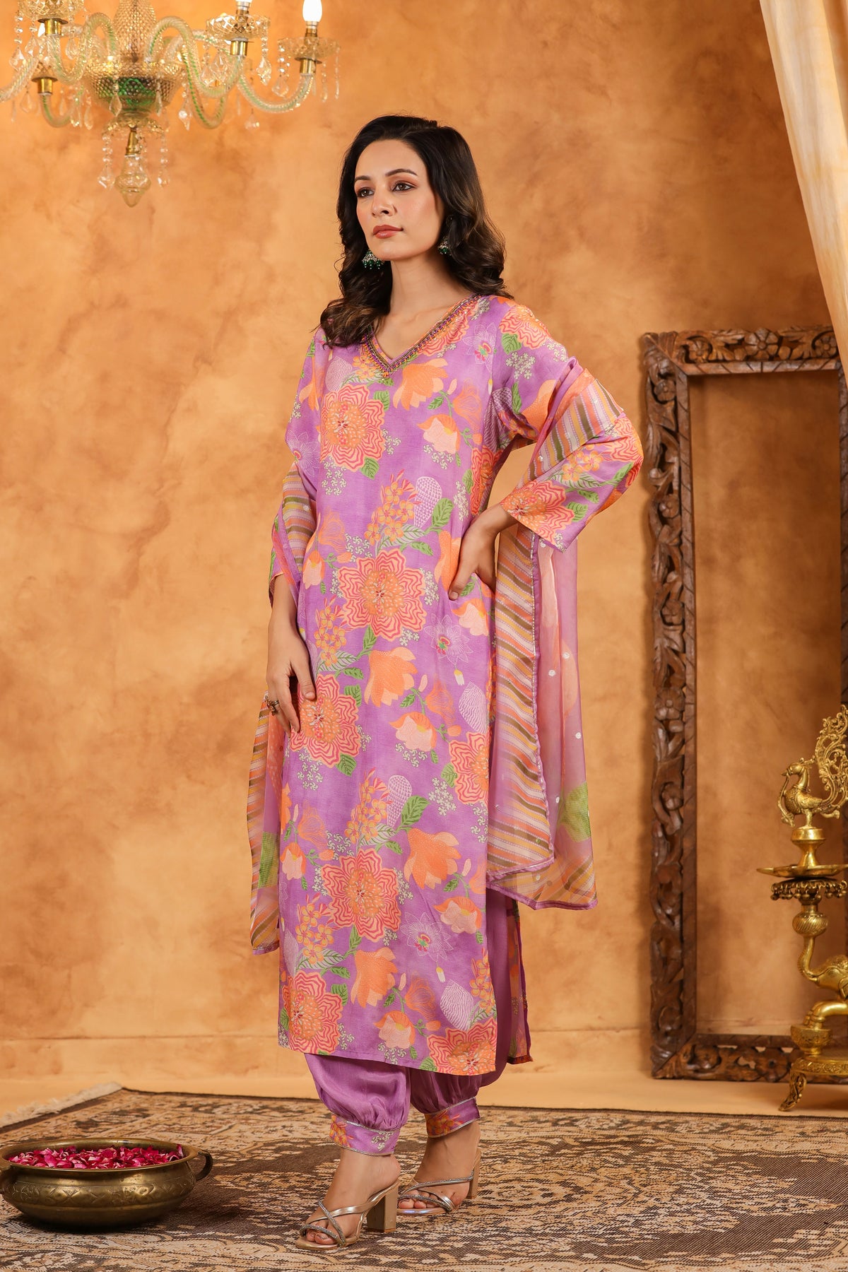 Lilac Muslin Suit Set