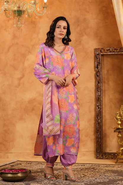Lilac Muslin Suit Set
