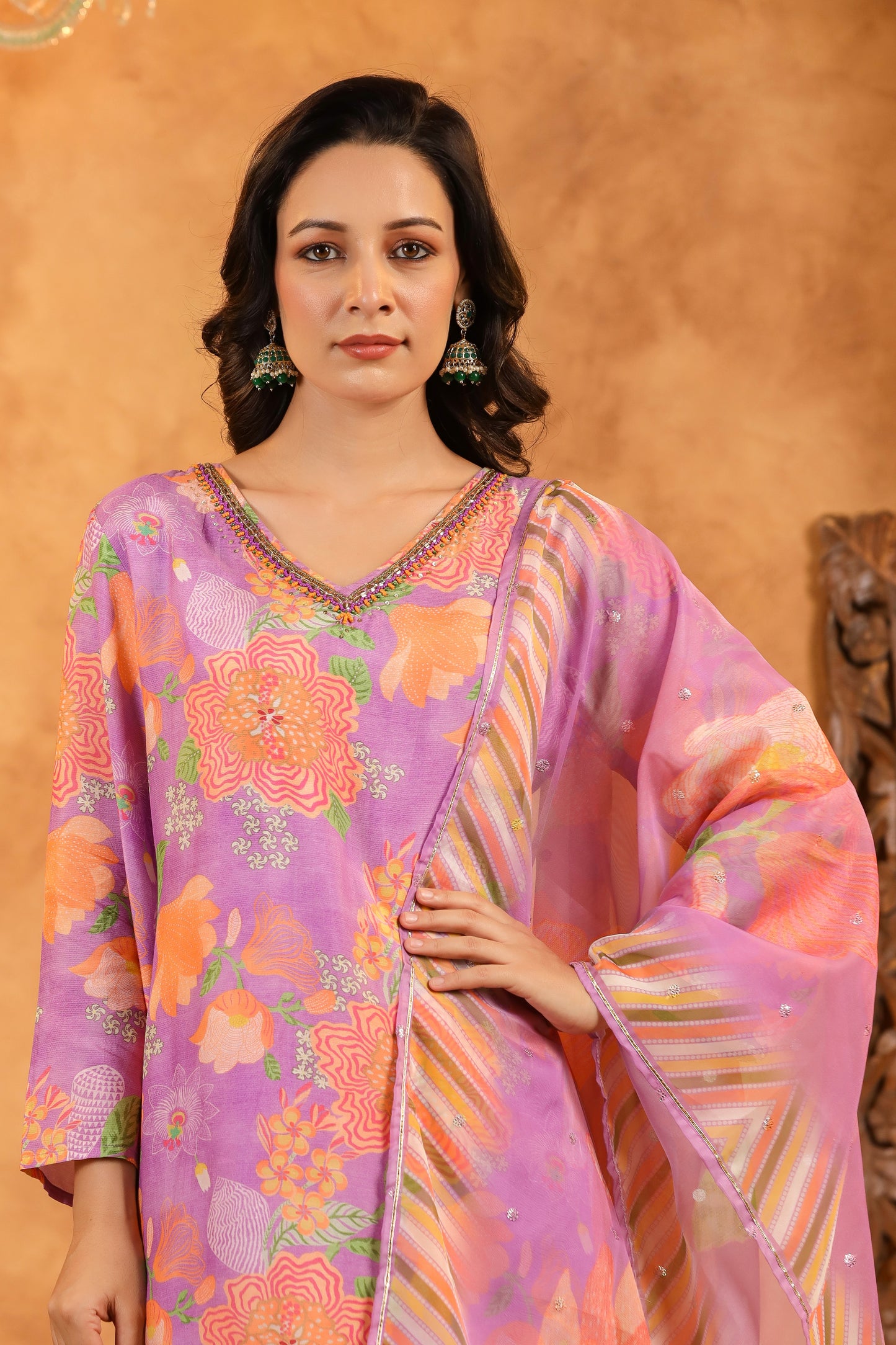 Lilac Muslin Suit Set