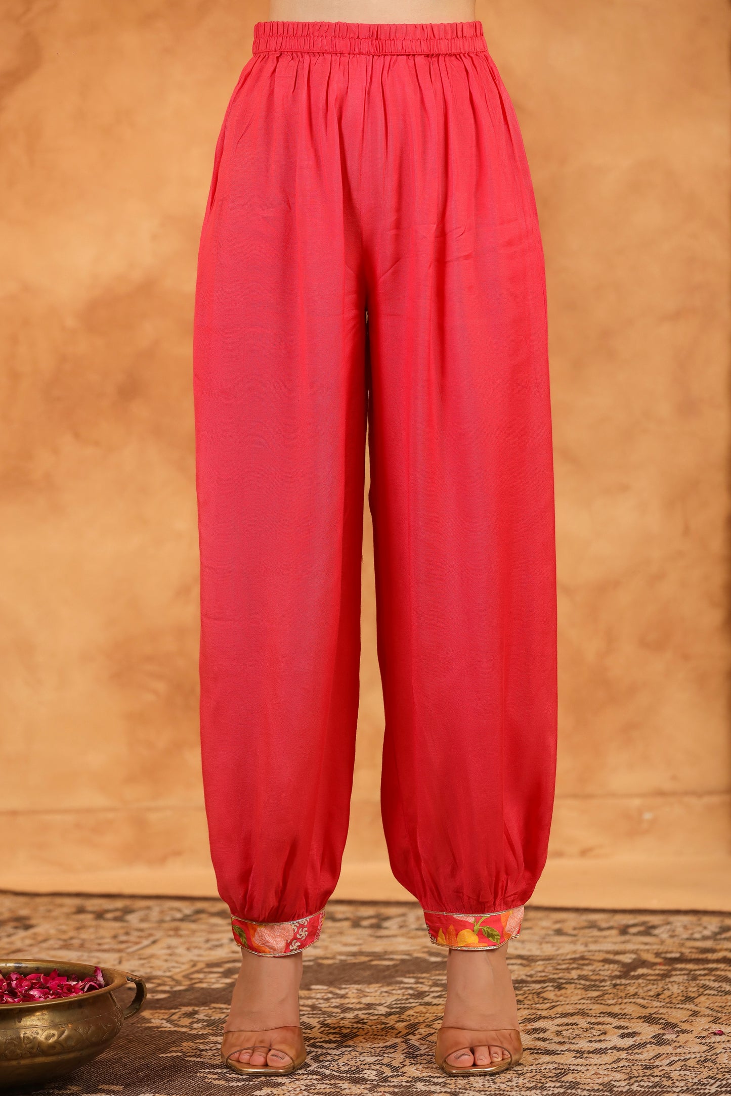 Salmon Pink Muslin Suit Set
