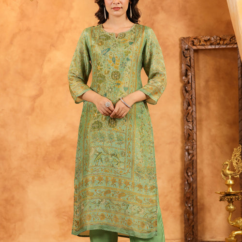 Pastel Green Shimmer Suit Set