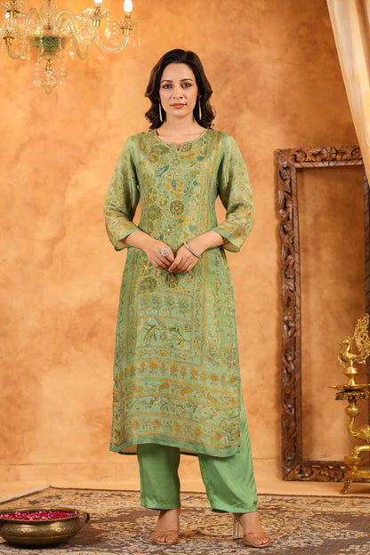 Pastel Green Shimmer Suit Set