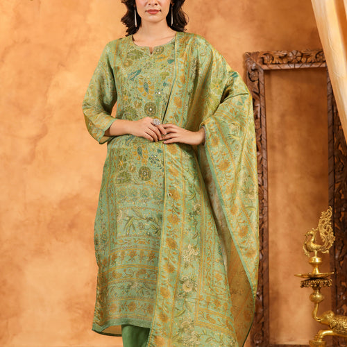 Pastel Green Shimmer Suit Set