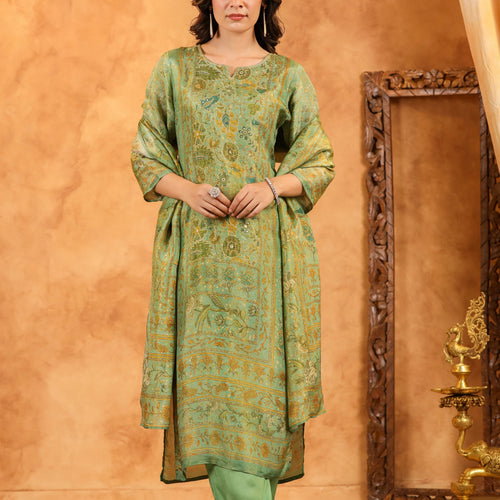 Pastel Green Shimmer Suit Set