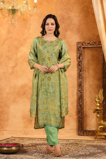 Pastel Green Shimmer Suit Set