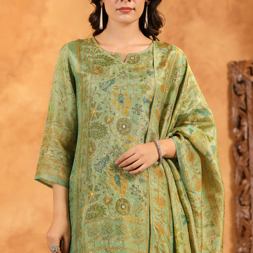 Pastel Green Shimmer Suit Set