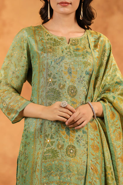 Pastel Green Shimmer Suit Set