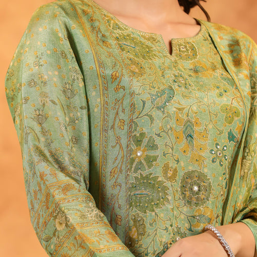 Pastel Green Shimmer Suit Set