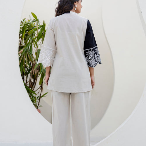 Mila Pure Cotton Embroidery Co-ord Set