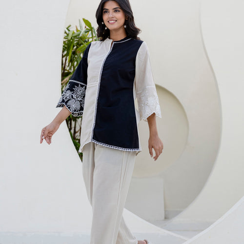 Mila Pure Cotton Embroidery Co-ord Set
