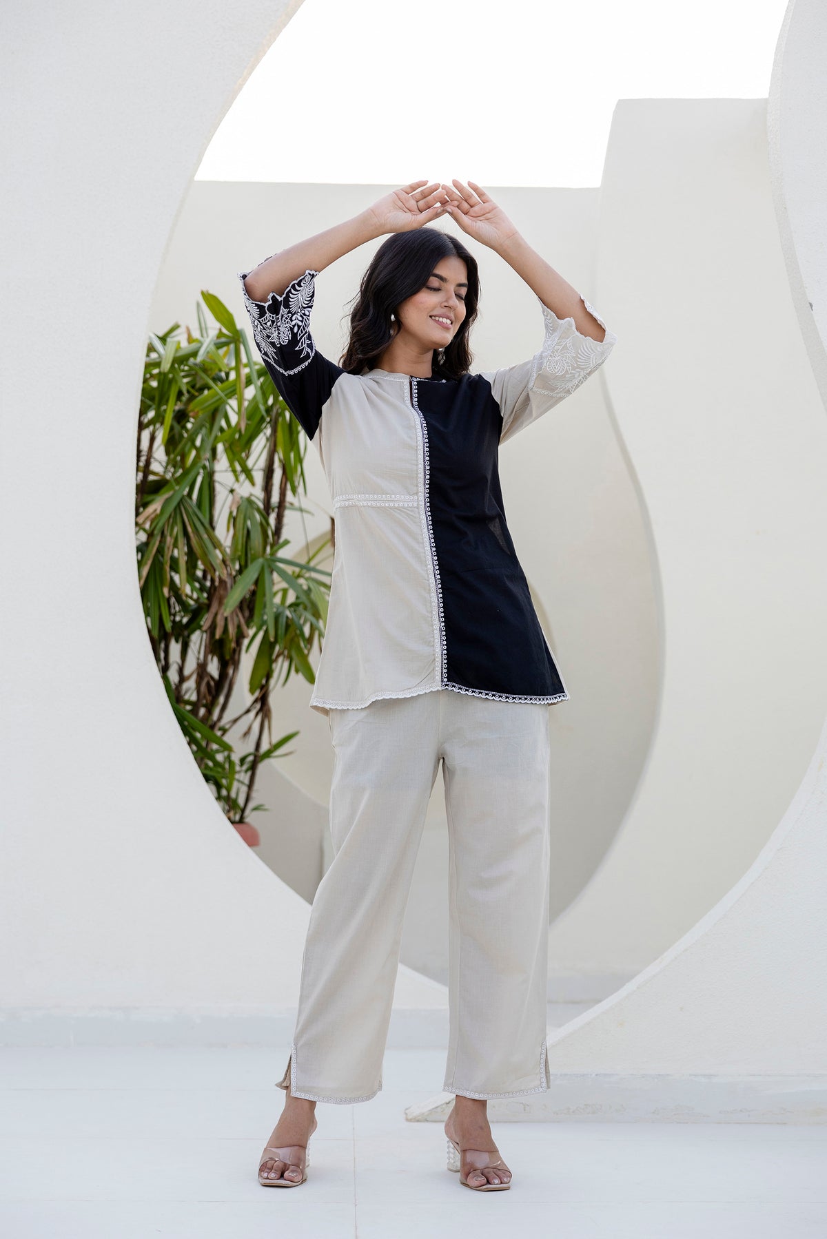 Mila Pure Cotton Embroidery Co-ord Set