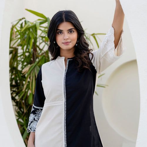 Mila Pure Cotton Embroidery Co-ord Set