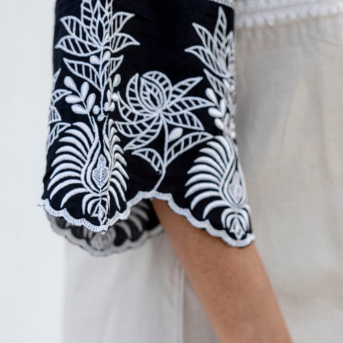Mila Pure Cotton Embroidery Co-ord Set
