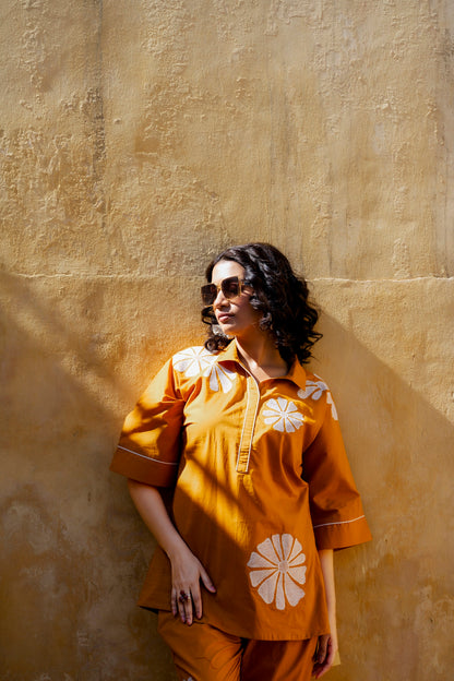 Mustard Plum Embroidered Co-ord Set