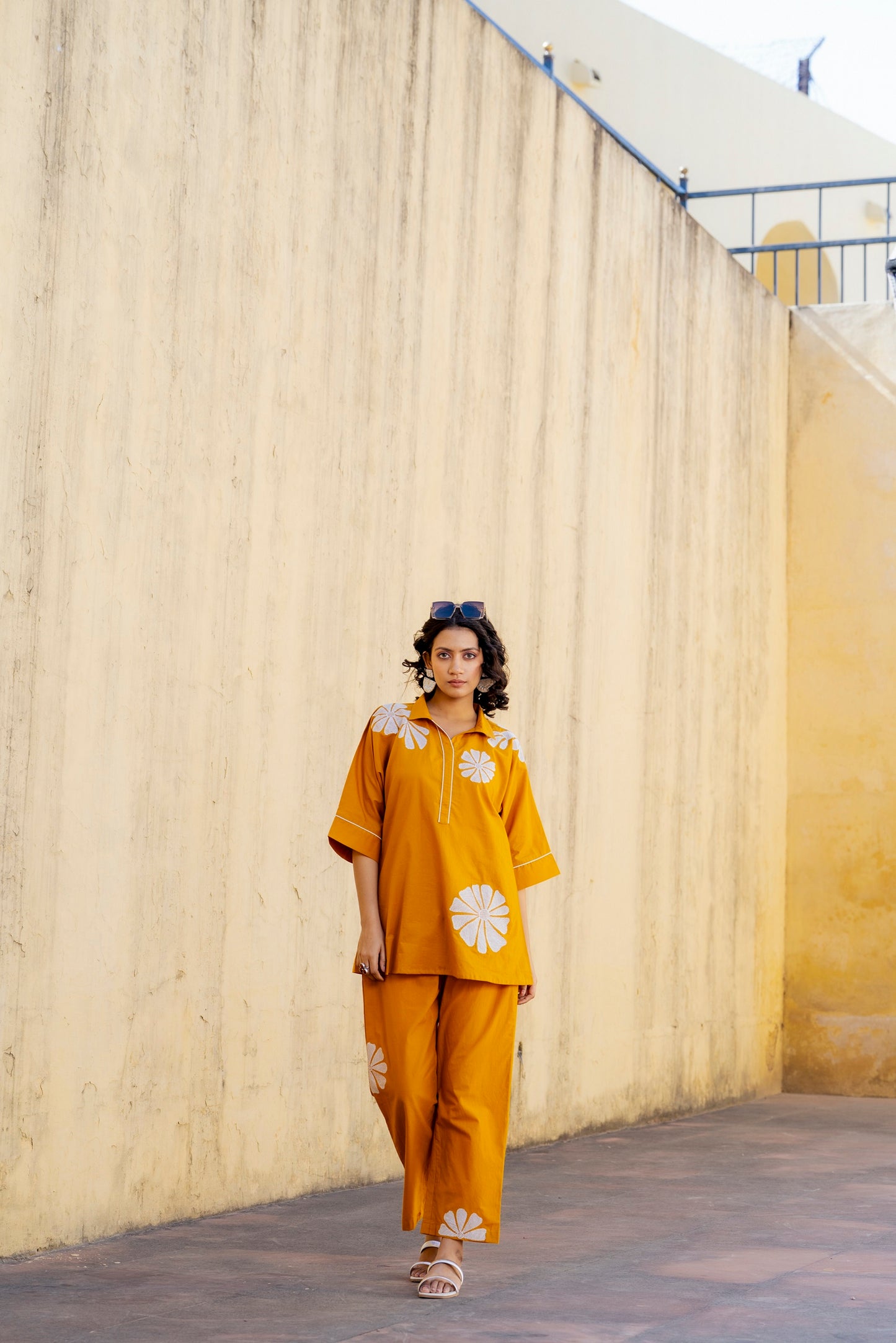 Mustard Plum Embroidered Co-ord Set
