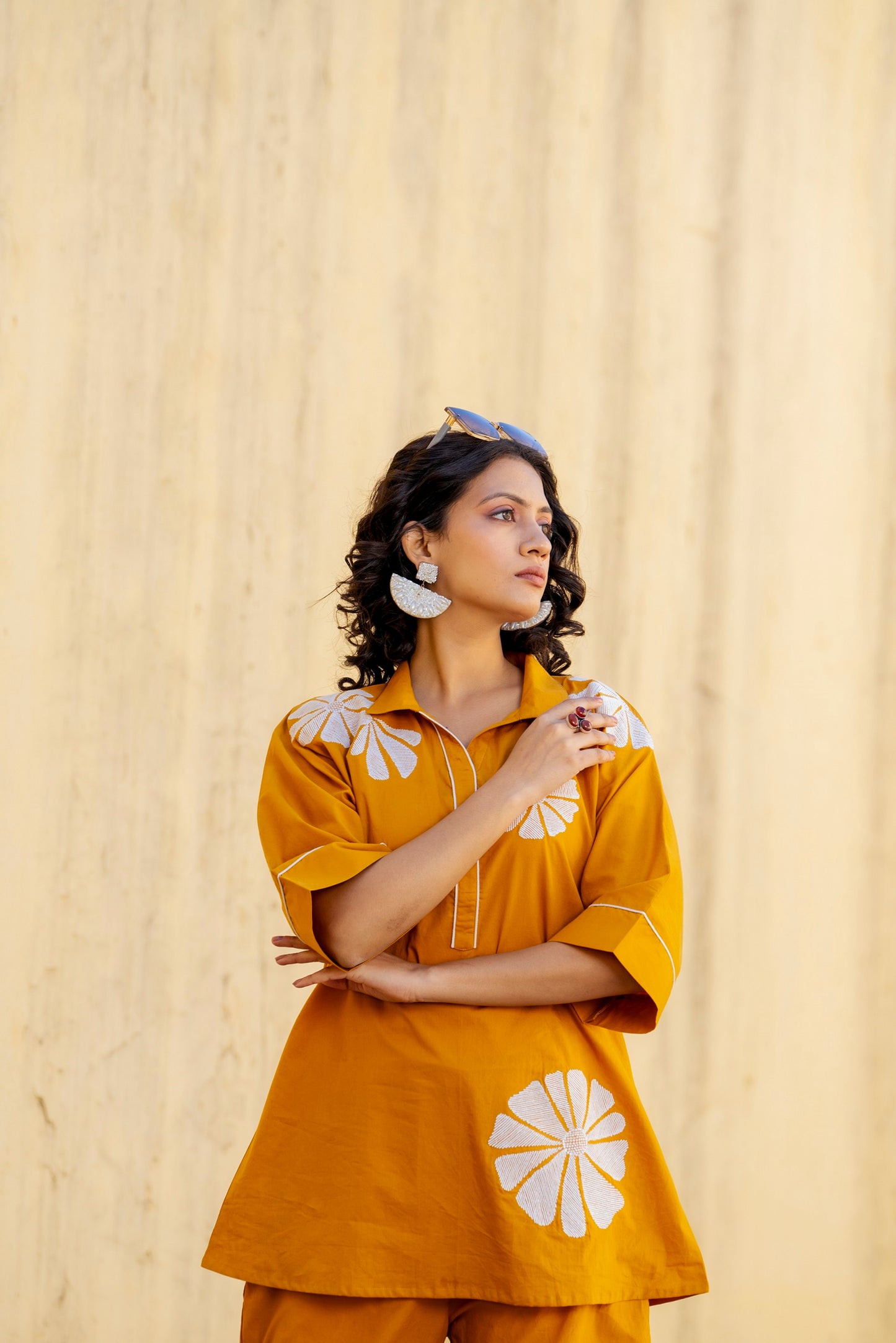 Mustard Plum Embroidered Co-ord Set