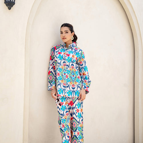 Ikkat Pure Cotton Co-ord Set