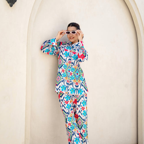Ikkat Pure Cotton Co-ord Set