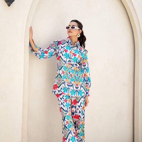Ikkat Pure Cotton Co-ord Set