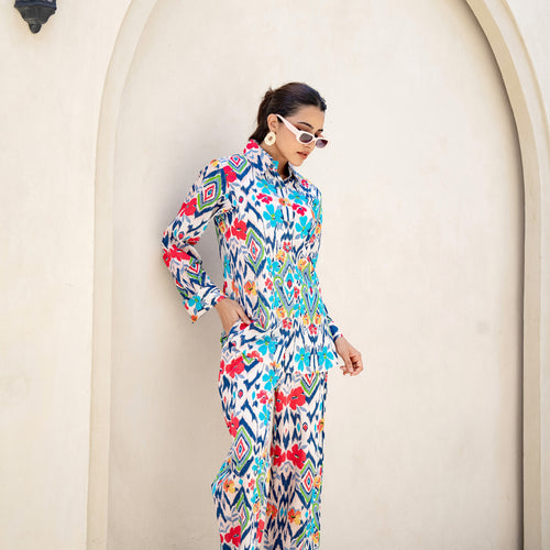 Ikkat Pure Cotton Co-ord Set