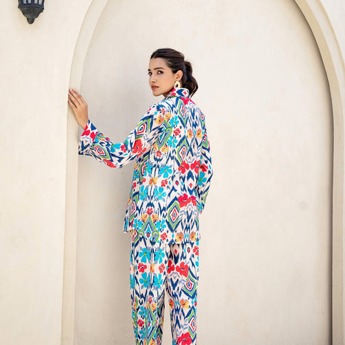 Ikkat Pure Cotton Co-ord Set