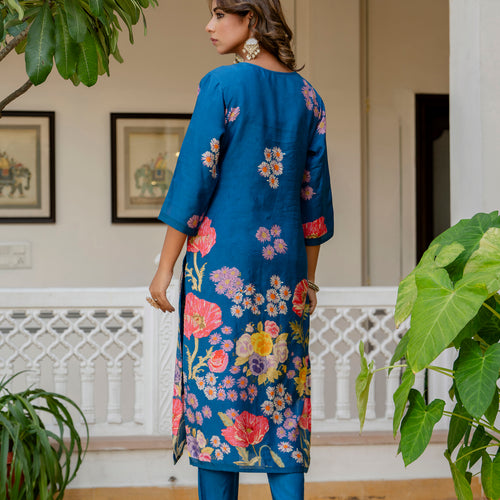 Blue Muslin Suit Set