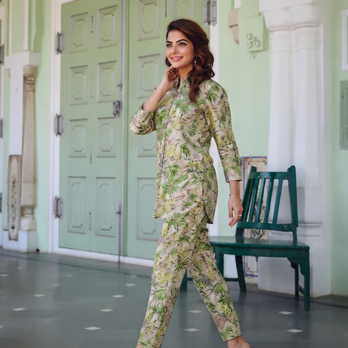 Aira Floral Hand-embroidered Co-ord Set