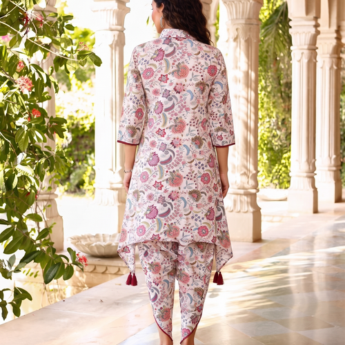 Aza Pink Asymmetrical Co-ord Set