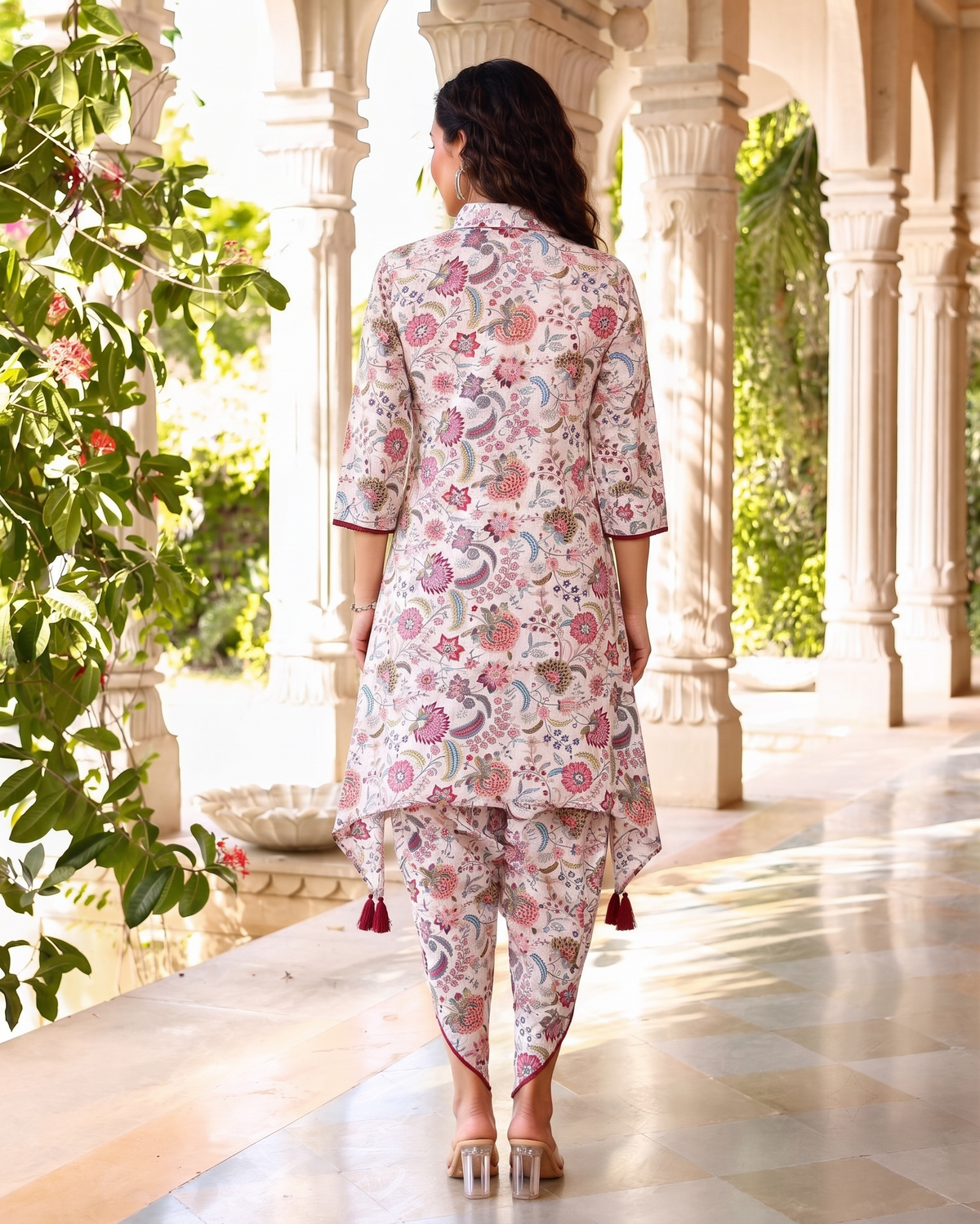 Aza Pink Asymmetrical Co-ord Set