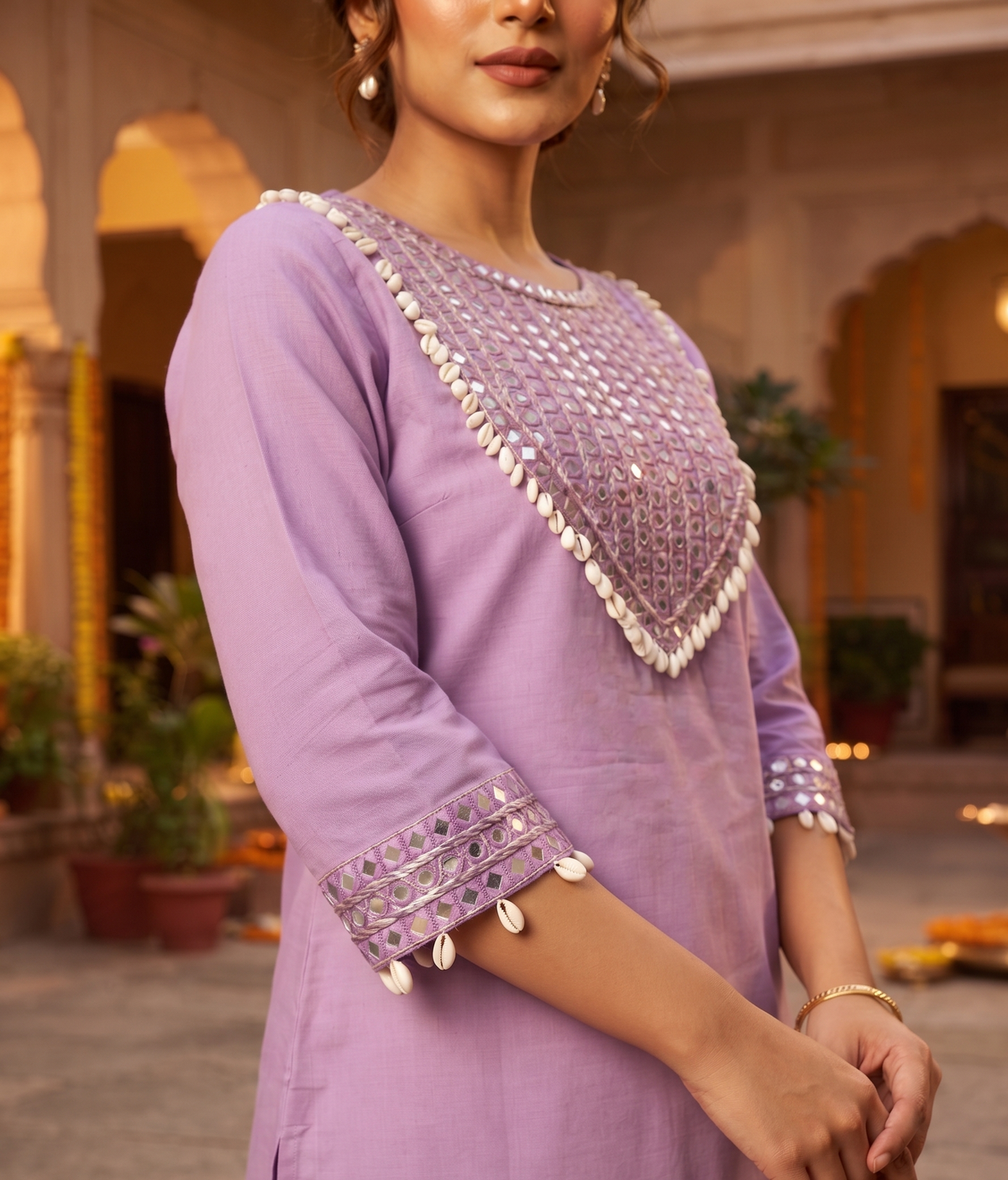 Rida Purple Shell & Mirror Co-ord Set