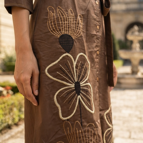 Espresso Brown Belted Dress