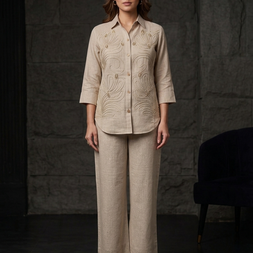Coco Hand Embroidery Jute Co-ord Set